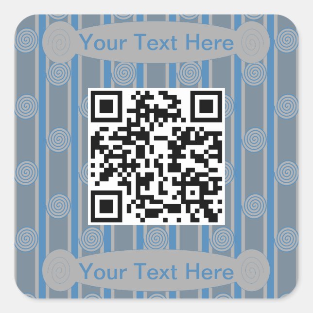 Fun and Fancy Spiral QR Code Square Sticker (Front)