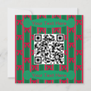 Fun and Fancy Striped Christmas Bow Pillow Invitation