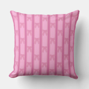 Fun and Fancy Striped Pink Bow Pillow