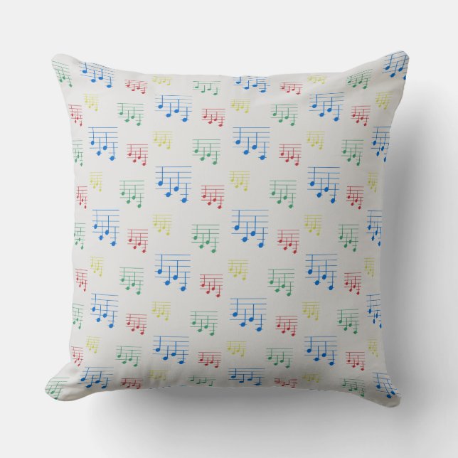 Fun and Fancy Ukulele Tuning Song Music Note Cushion (Front)