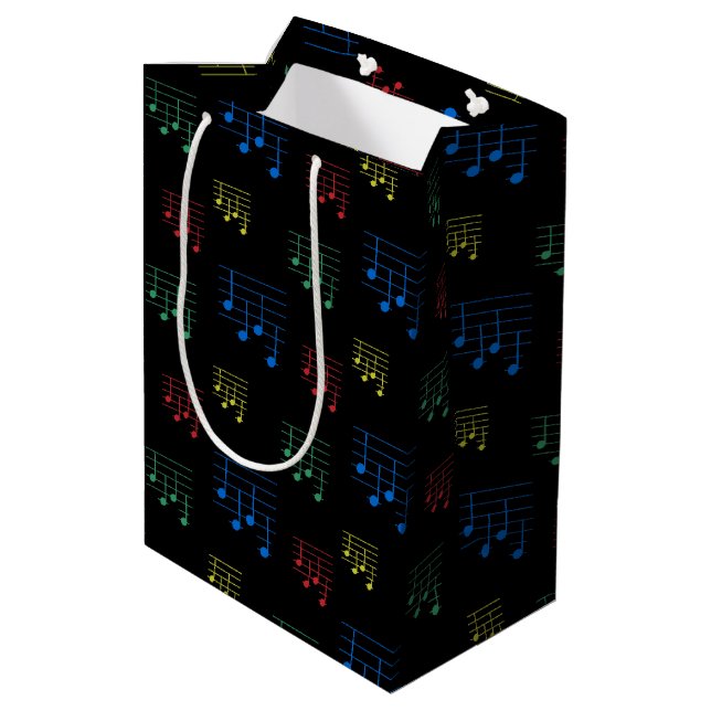 Fun and Fancy Ukulele Tuning Song Music Note Medium Gift Bag (Back Angled)