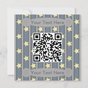 Fun and Fancy Yellow Star QR Code Invitation