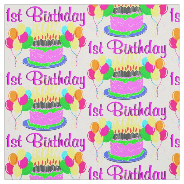 FUN AND FESTIVE 1ST BIRTHDAY FABRIC (Swatch)