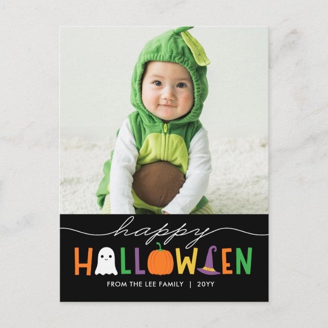 Fun and Festive Halloween Photo Card Postcard (Front)