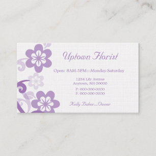 Fun and Flirty Floral Business Card, Wisteria Card