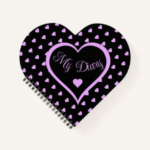 Fun and Flirty Pink Hearts My Diary Notebook