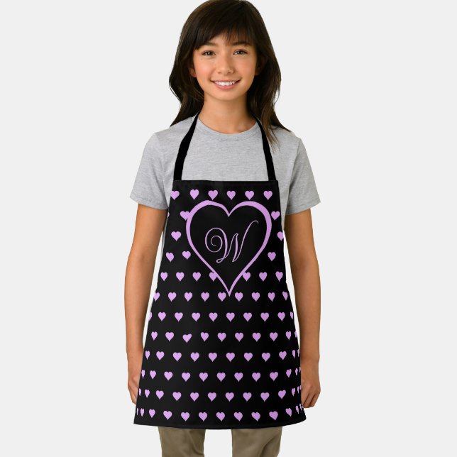 Fun and Flirty Pink Hearts Personalised Apron (Insitu)