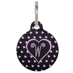 Fun and Flirty Pink Hearts Personalised  Pet Tag