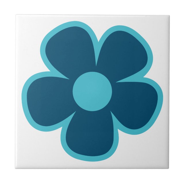 Fun and Funky 60s 70s Retro Flower Tile (Front)
