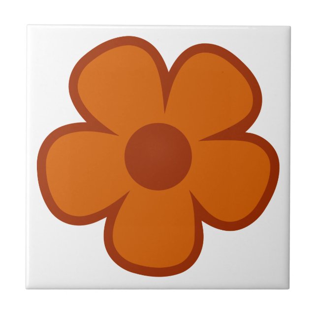 Fun and Funky 60s 70s Retro Flower Tile (Front)
