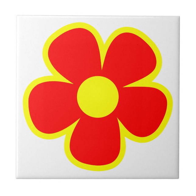 Fun and Funky 60s 70s Retro Flower Tile (Front)