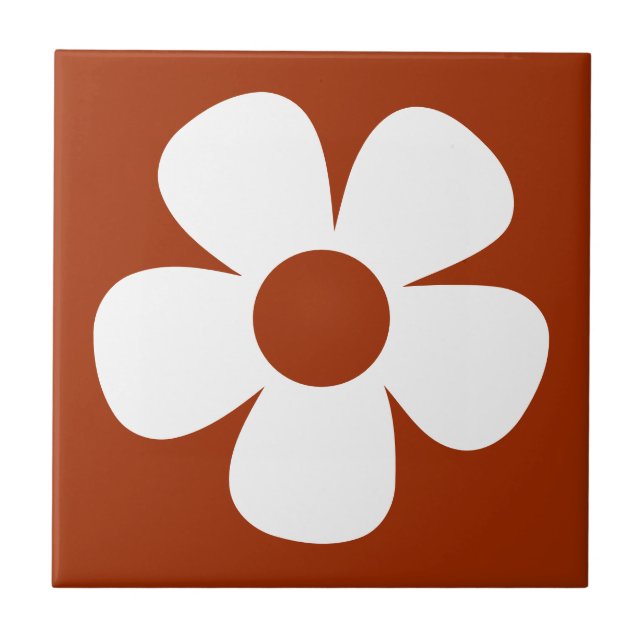 Fun and Funky 60s 70s Retro Flower Tile (Front)