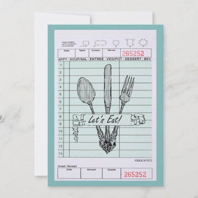 Fun and Funky Dinner Party Invitation (Front)