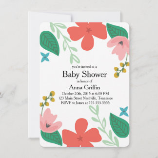 Fun and Funky Floral Baby Shower Invitation