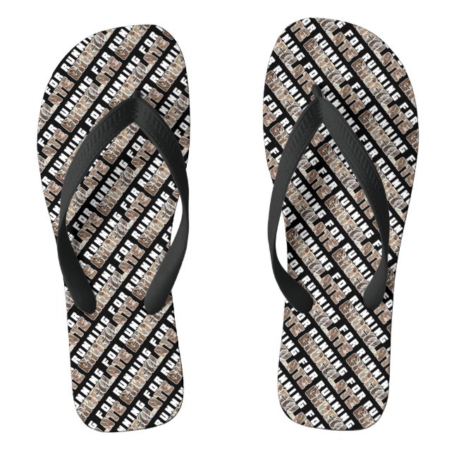 Fun And Funky Running For Chocolate Text Design  Jandals (Footbed)