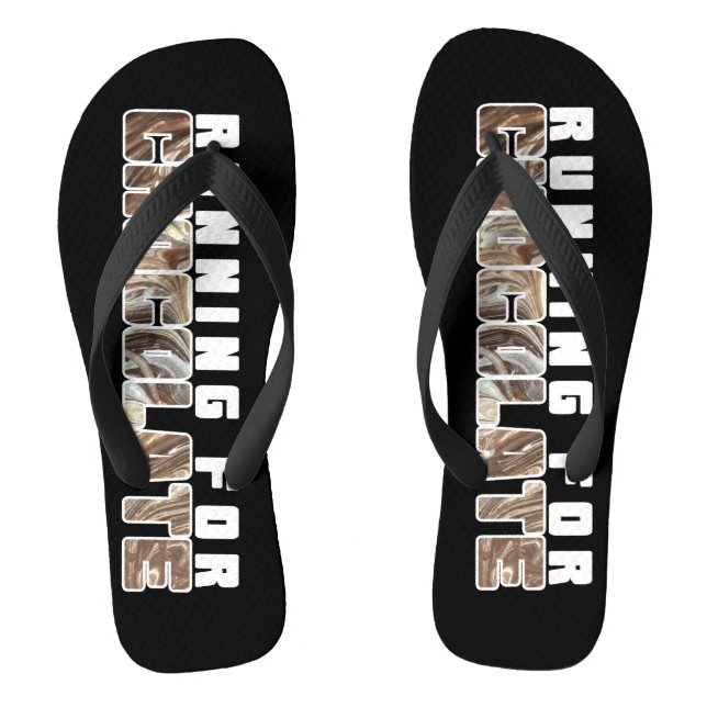 Fun And Funky Running For Chocolate Text Design  Jandals (Footbed)