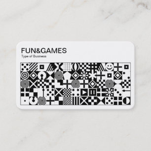 Fun and Games - White on Black Business Card