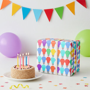 Fun and Joyous Colourful Light Bulbs Wrapping Pape Paper