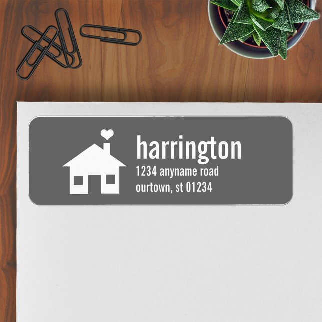 Fun and Modern Charcoal Grey Address Label (Creator Uploaded)