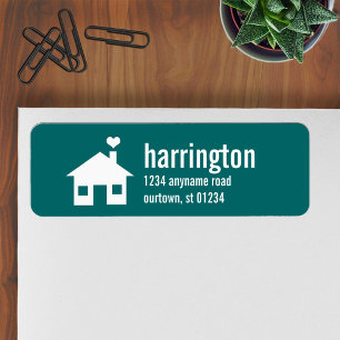 Fun and Modern Custom Teal Green Address Label