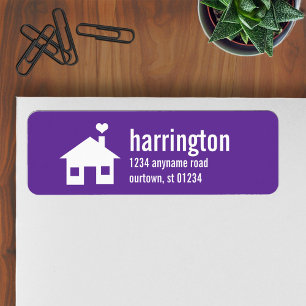 Fun and Modern Purple Address Label