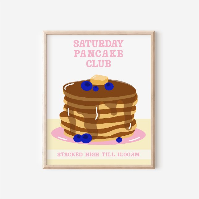 Fun and Retro Breakfast Pancakes Kitchen Art Poster (Creator Uploaded)