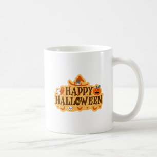Fun and Spooky Happy Halloween Sticker Design Coffee Mug