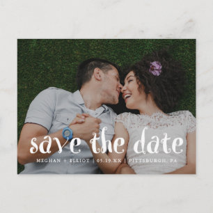 Fun and Trendy Wedding Save the Date Photo Announcement Postcard