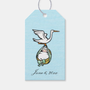 Fun and Unique Blue Baby Shower Favour or Gift Tags