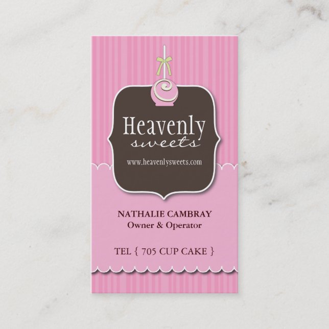 Fun and Whimsical Cake Pops Business Card (Front)