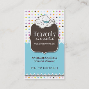 Fun and Whimsical Cupcake   Bakery Business Card