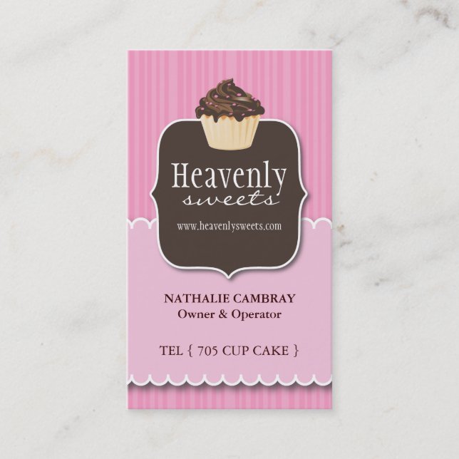Fun and Whimsical Cupcake | Bakery Business Card (Front)