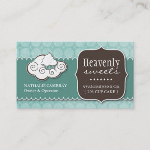 Fun and Whimsical Cupcake   Bakery Business Card