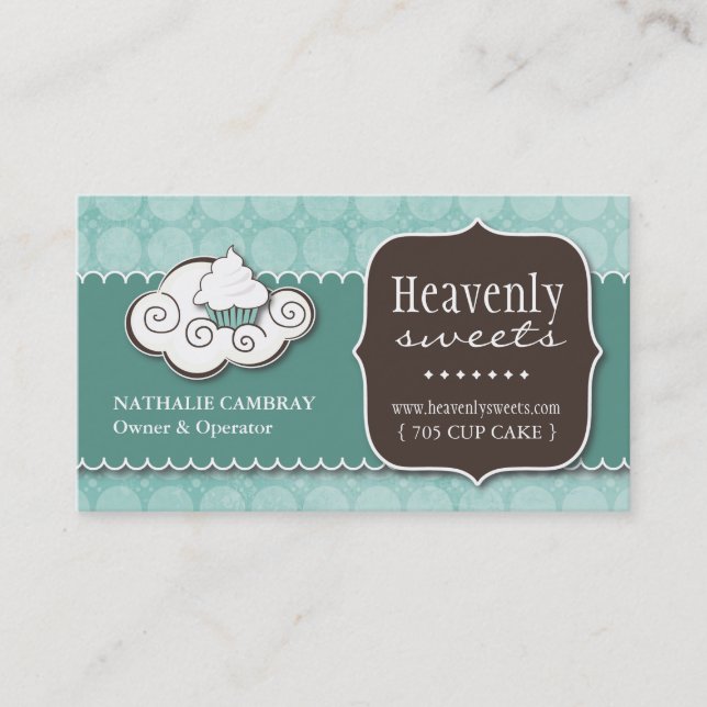 Fun and Whimsical Cupcake | Bakery Business Card (Front)