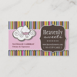 Fun and Whimsical Cupcake   Bakery Business Card