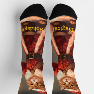 Fun And Whimsy Holiday Kitty Cat Socks