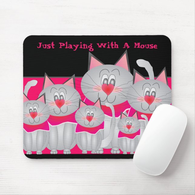 Fun And Whimsy Kitty Cat Mouse Pad (With Mouse)