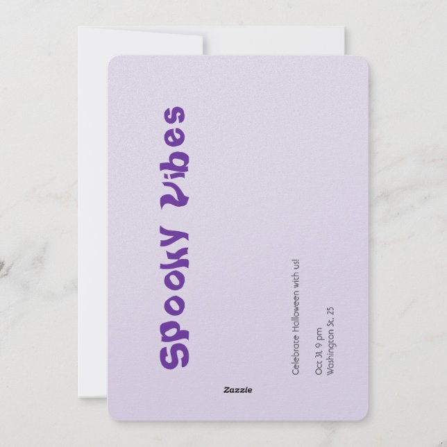 Fun and Witchy Purple Halloween Typography Art Holiday Card (Back)