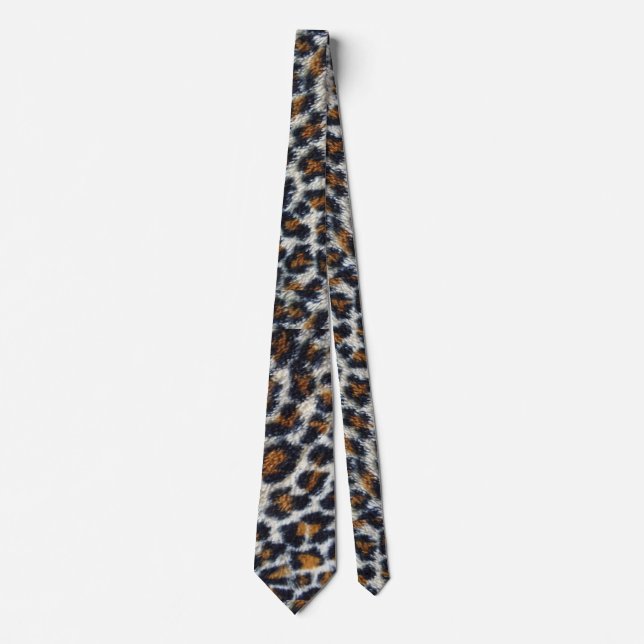 fun animal cat pattern leopard print tie (Front)