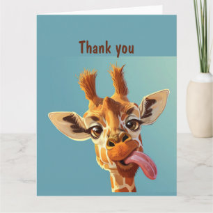 Fun Animal Humour Giraffe Thank you Card