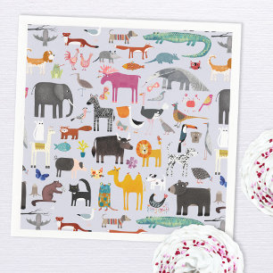 Fun Animal Menagerie Napkin