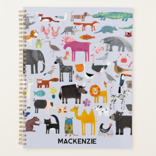 Fun Animal Menagerie Personalised Planner