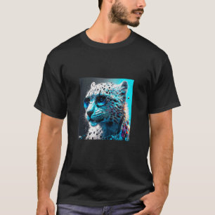 Fun animal motif snow leopard with sunglasses T-Shirt