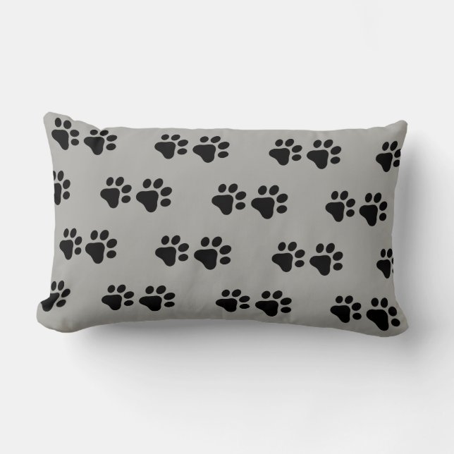 Fun animal paw prints dog cat lumbar cushion (Front)