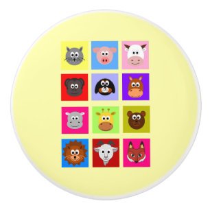 Fun Animals Ceramic Knob