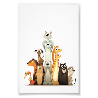 fun animals photo print