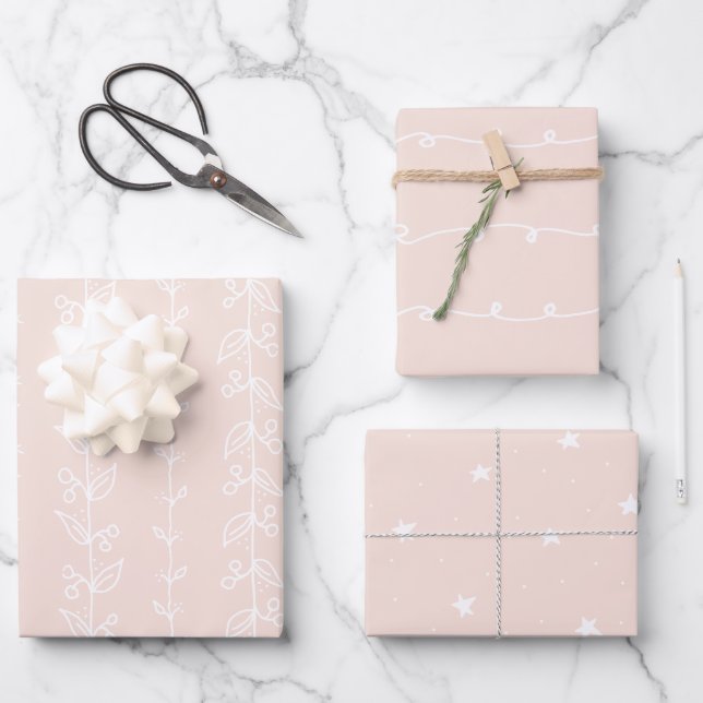 Fun Antique White Wrapping Paper Colour #F8E3DA   (Front)