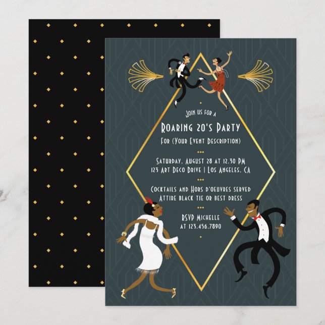 Fun Any occasion Roaring 20's Party Invitation (Front/Back)