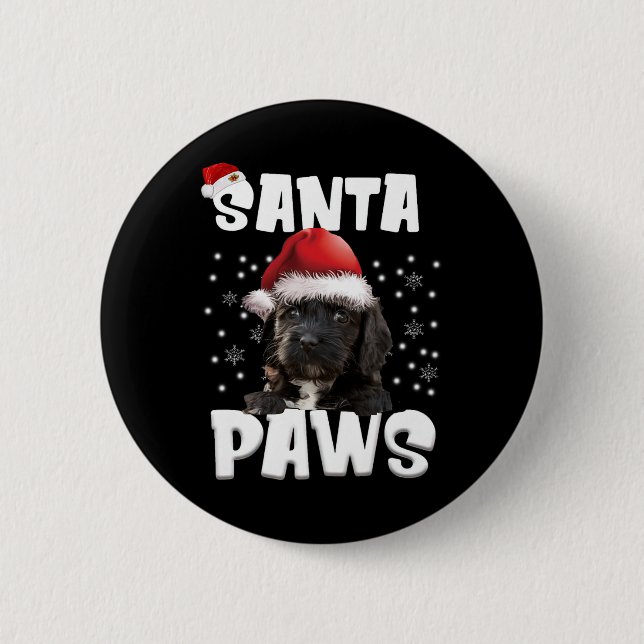 Fun Apoo Christmas Lights Tree Dog Lover Xmas  6 Cm Round Badge (Front)