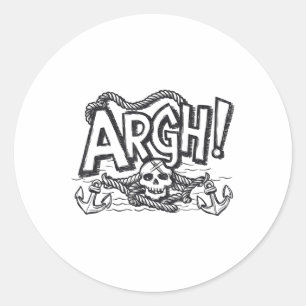 Fun Argh Pirate Style Pirate Costume Argh Pirate _ Classic Round Sticker
